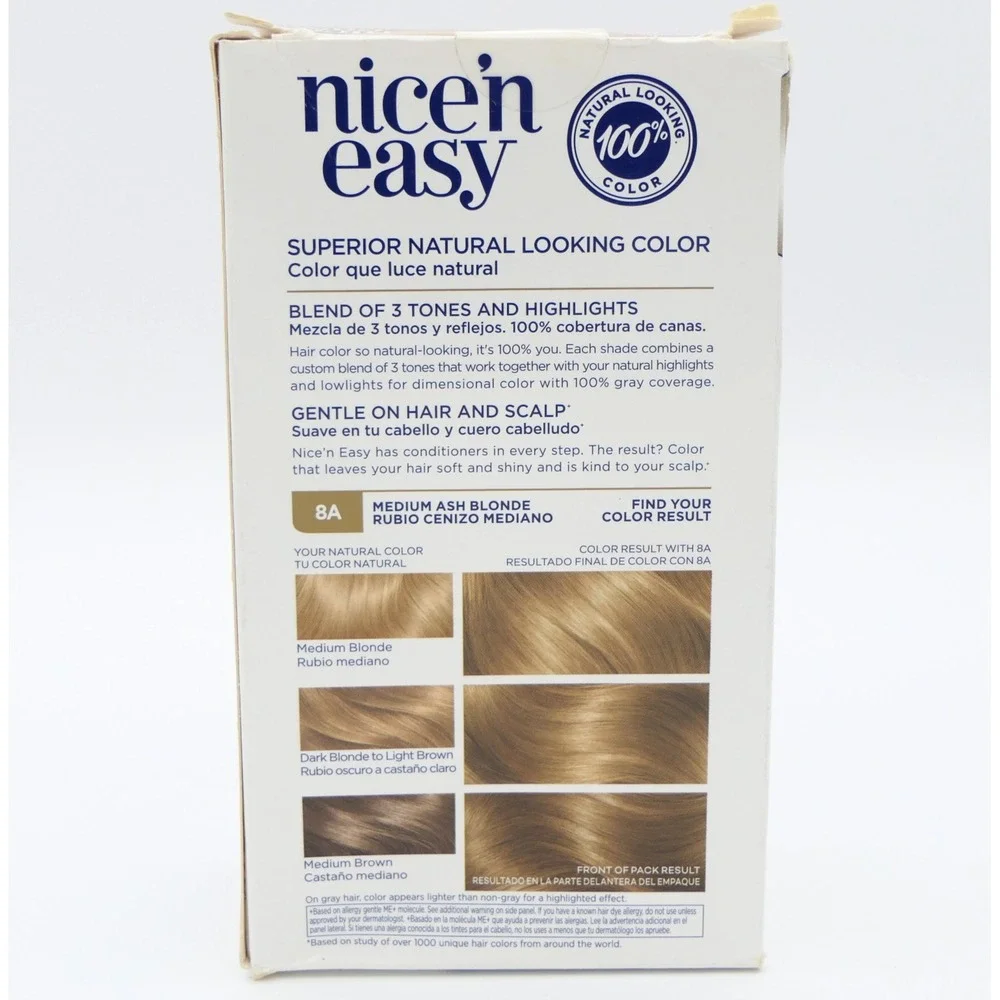 Clairol Nice 'N Easy Blend of Tones & Highlights 8A Medium Ash Blonde Permanent